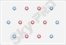 14 - Схема расположения точечных светильников на натяжном потолке