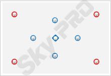 26 - Схема расположения точечных светильников на натяжном потолке